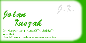 jolan kuszak business card